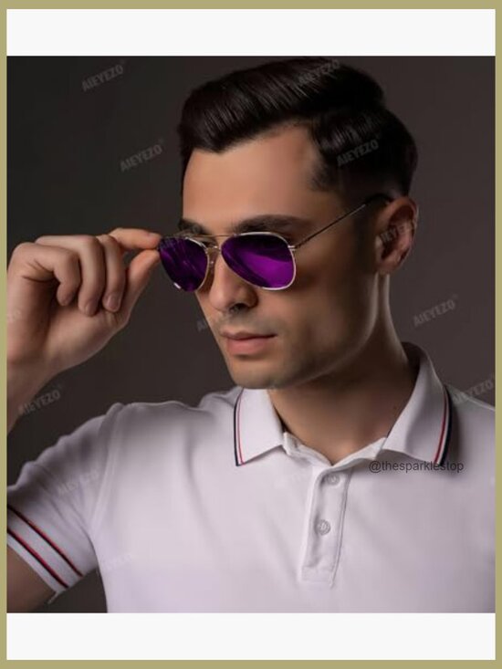Polarized Aviator Sunglasses with Metal Frame and Spring Hinge main image 5